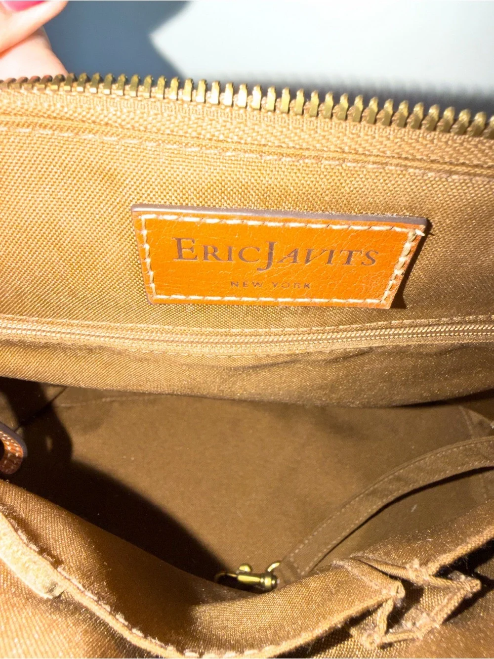 Eric Javitiz Squishee Bel Air Woven Straw Leather Trim Shoulder Bag Natural Tan